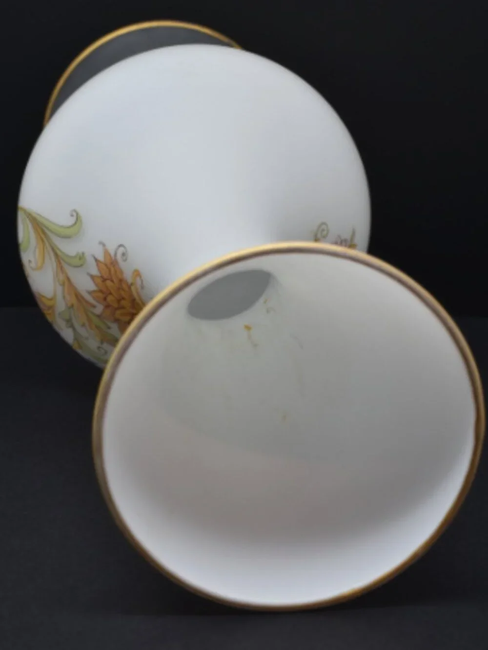 Vintage Frosted White Glass Vase with Boho Accents, 1960-1970s